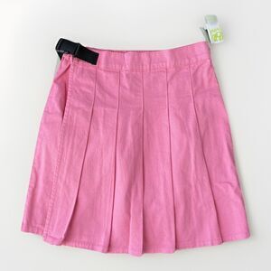 BP Cotton Pink Pleated Skirt Size S Faux Wrap NWT Longer Length